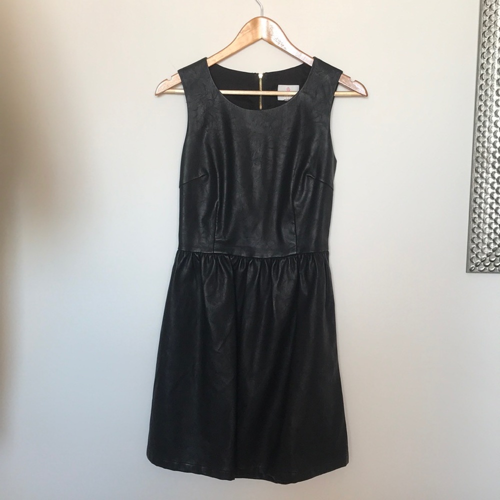 Black leather dress